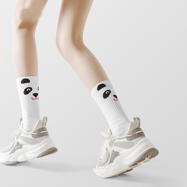 Womenβs Mid-Calf Cartoon Running Socks - Terry Cushion