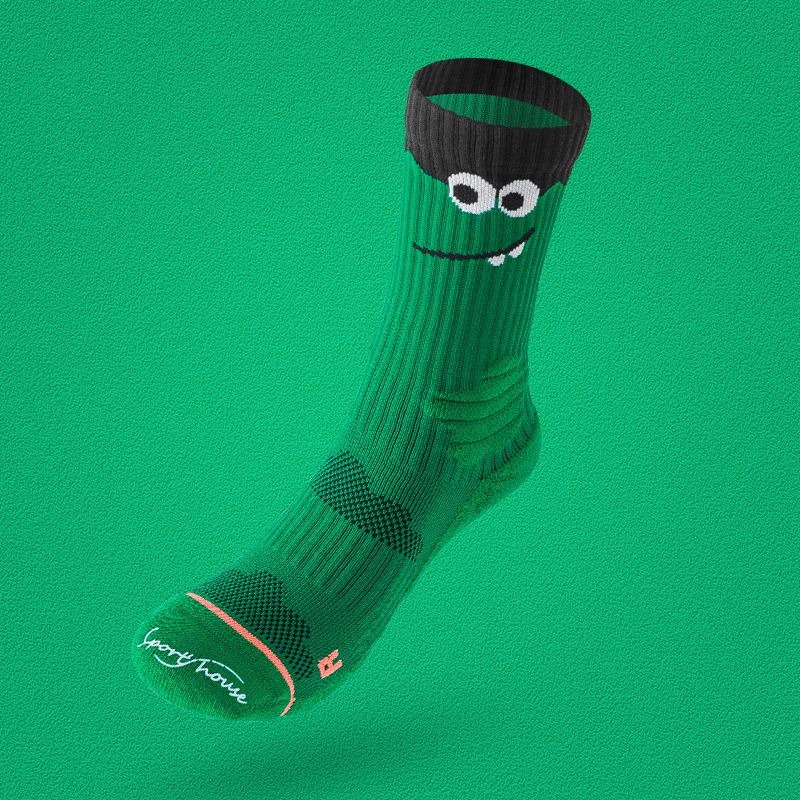 Women’s Mid-Calf Cartoon Running Socks - Terry Cushion
