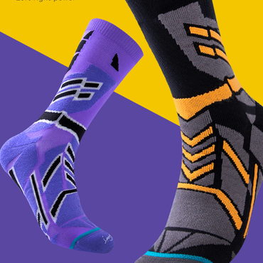 Men's High Mid-Calf Thickened Elite Basketball Socks with Towel Sole