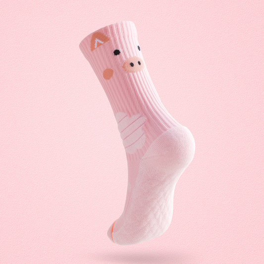 Women’s Mid-Calf Cartoon Running Socks - Terry Cushion