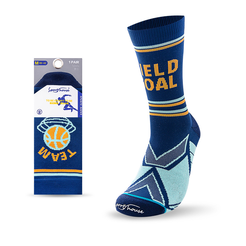 High-Top Elite Basketball Socks with Non-Slip Towel Sole, Odor-Resistant