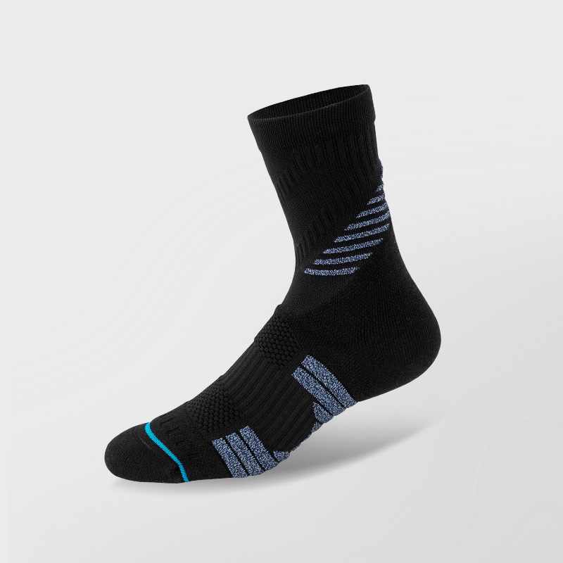 Men's Mid-Calf Breathable Elite Basketball Socks with Towel Sole