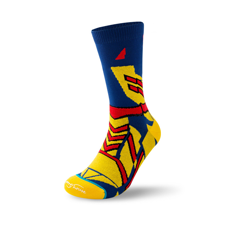 Men's High Mid-Calf Thickened Elite Basketball Socks with Towel Sole