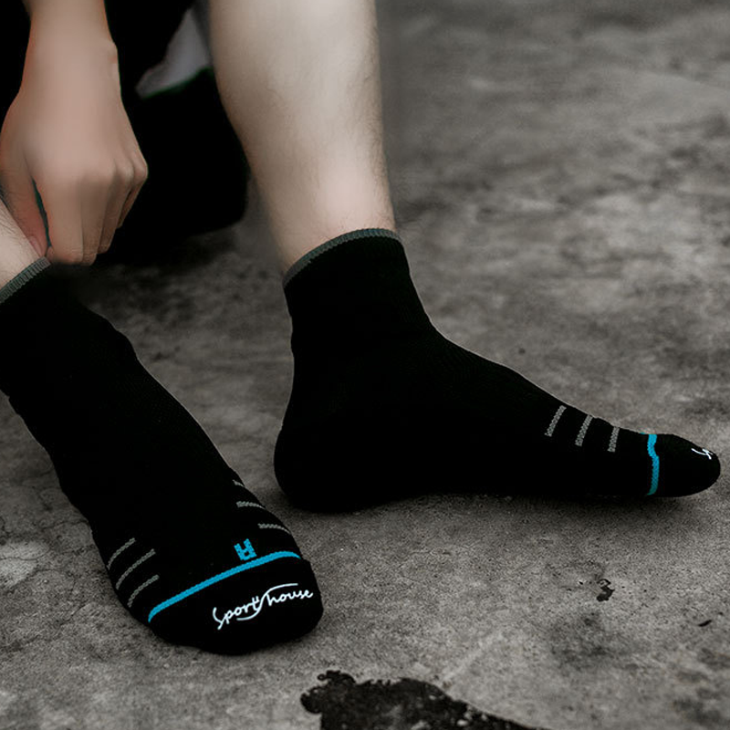 Men's High-Top Breathable Elite Basketball Socks with Towel Sole