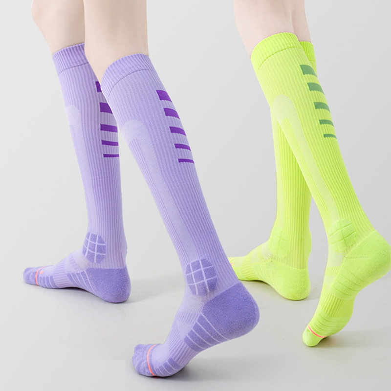 Women’s High-Calf Compression Socks - Breathable Terry