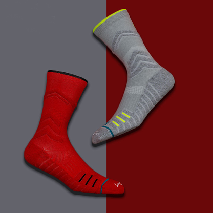 Men's High-Top Breathable Elite Basketball Socks with Towel Sole
