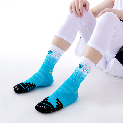 Men's Mid-Calf Gradient Elite Basketball Socks Trendy Performance